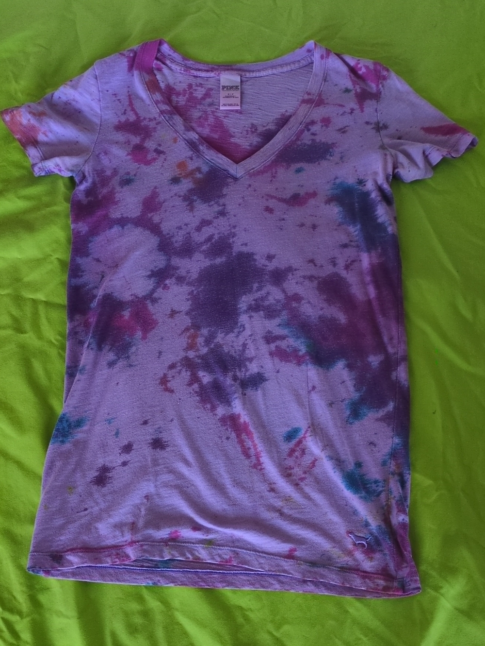 PINK Victoria's Secret Purple Tie-Dye Short Sleeve Tee S